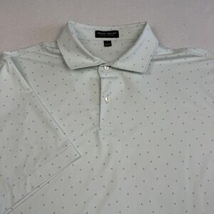 Peter Millar Polo Shirt Mens Large Green Crown Sport Golf Performance Stretch